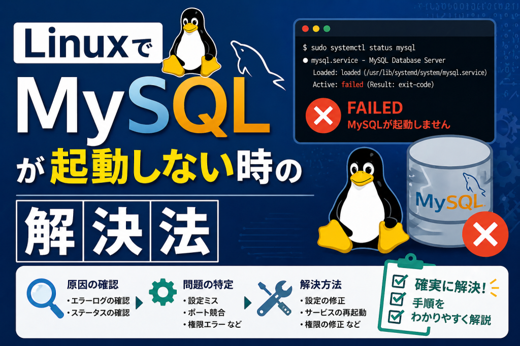 LinuxでMySQLが起動しない時の解決法