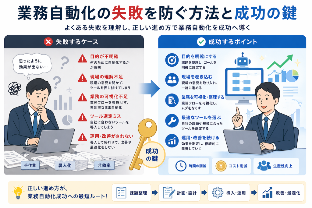 業務自動化の失敗を防ぐ方法と成功の鍵