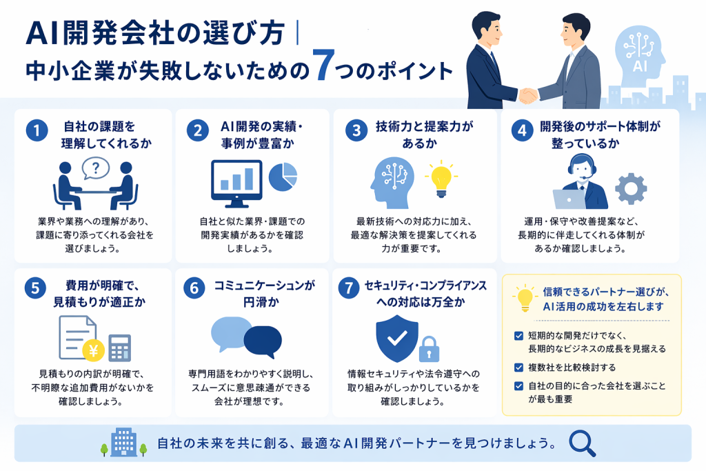 AI開発会社の選び方｜中小企業が失敗しないための7つのポイント