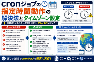 cronジョブの指定時間動作の解決法とタイムゾーン設定
