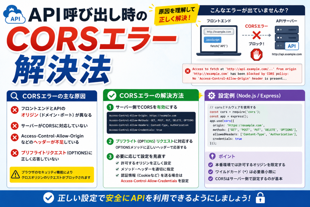API呼び出し時のCORSエラー解決法
