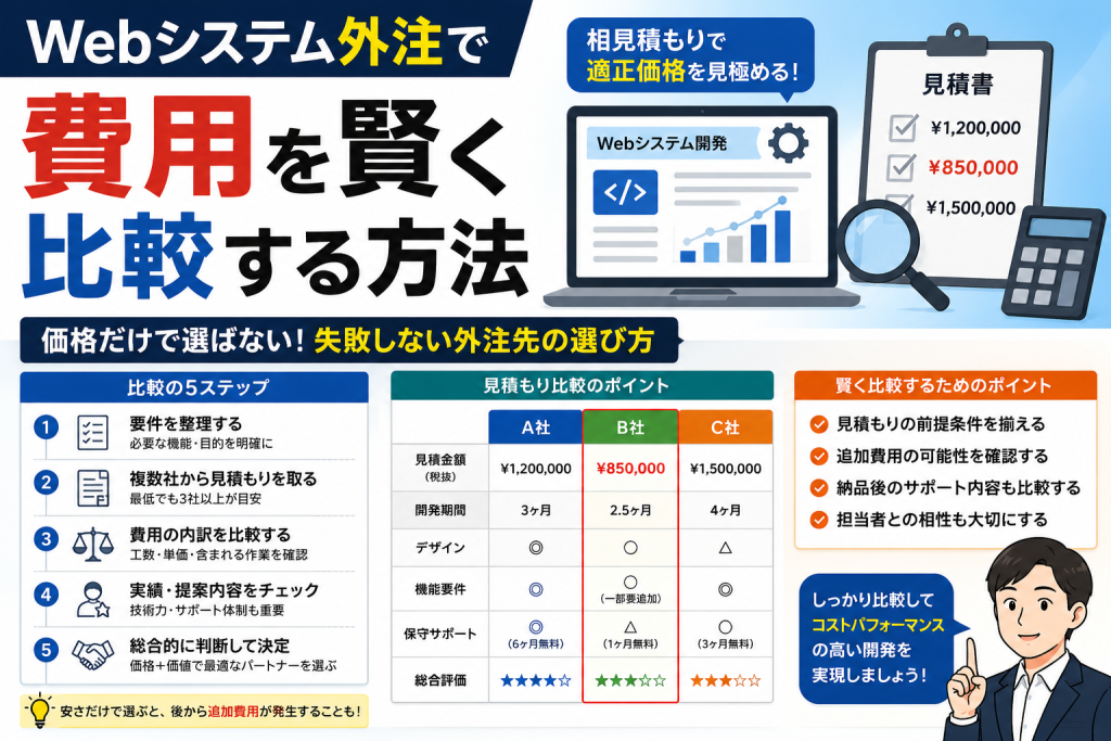 Webシステム外注で費用を賢く比較する方法