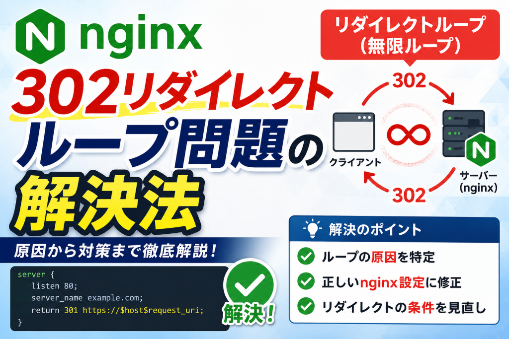 nginx302リダイレクトループ問題の解決法